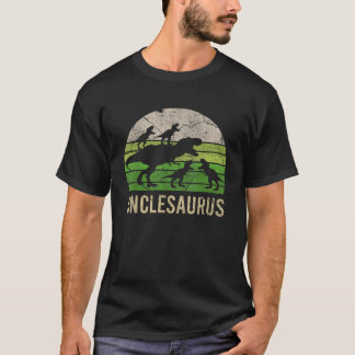 Camiseta Tio Dinossauro Engraçado Pai Dotado 4 Crianças e 4