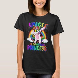 Camiseta Tio Do Aniversário Princesa Dabbing Unicorn Gir