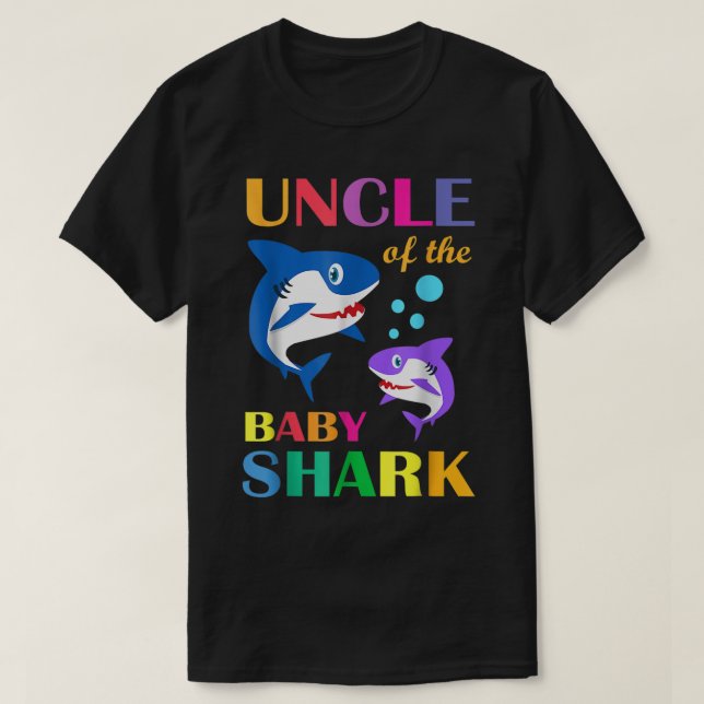 Camiseta Tio Do Bebê Aniversário Tubarão Tio Shark Chris (Frente do Design)