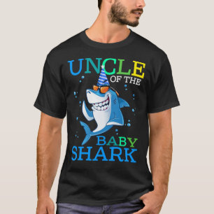 Camiseta TIO Do Bebê Tubarão-Aniversário, Irmão Shark Shi