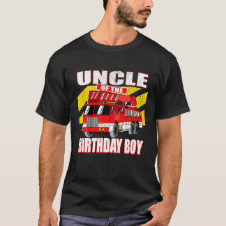 Camiseta Tio Do Garoto De Aniversário - Caminhão De Fogo De
