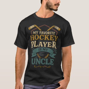 Camiseta Tio do Hockey Fã Design Meu Jogador Favorito Citaç