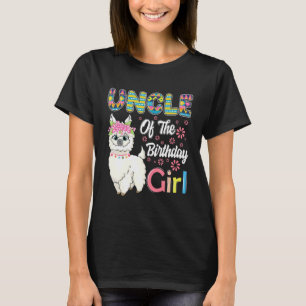 Camiseta Tio Engraçado de Llama Aniversário Da Menina de An