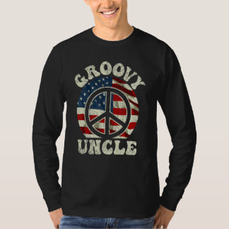 Camiseta Tio Groovy Estética dos Anos 70 Bandeira dos EUA R