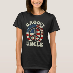 Camiseta Tio Groovy Estética dos Anos 70 Bandeira dos EUA T