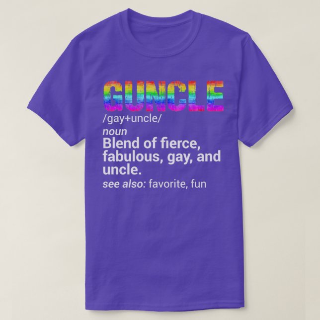 Camiseta Tio Guncle Gay que é feroz e fabuloso (Frente do Design)