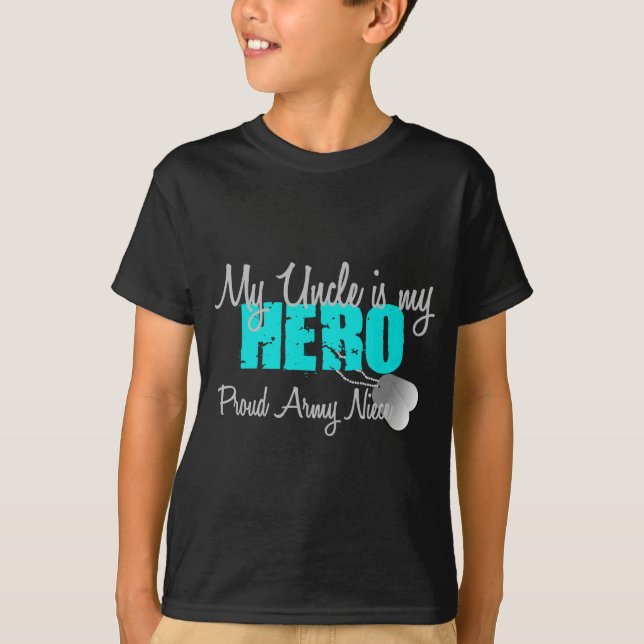 Camiseta Tio Herói da sobrinha do exército (Frente)