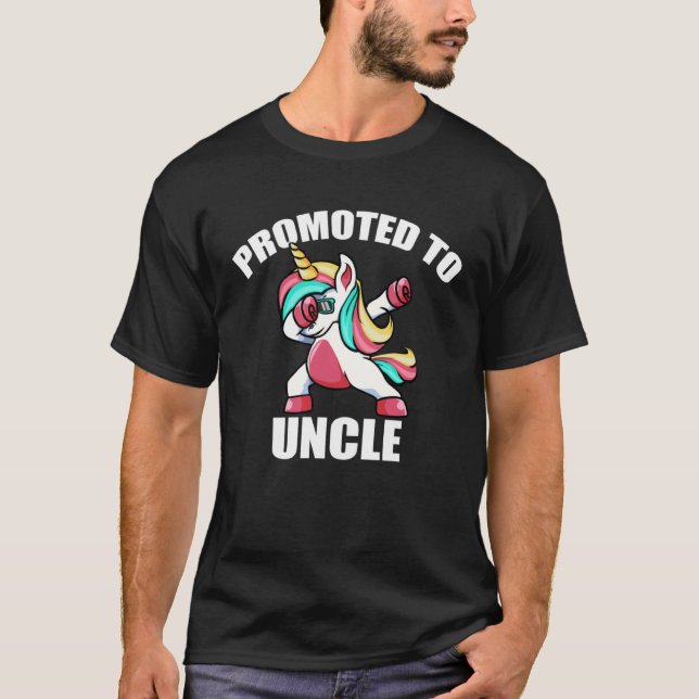 Camiseta Tio Homens a Dabbing Unicorn promovido à Unc (Frente)