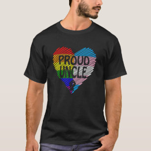 Camiseta Tio Lgbt Orgulhoso Com Arco-Íris E Bandeira Transg