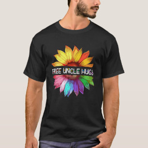 Camiseta Tio Livre Abraços LGBTQ Orgulho LGBT Daisy Rainbow