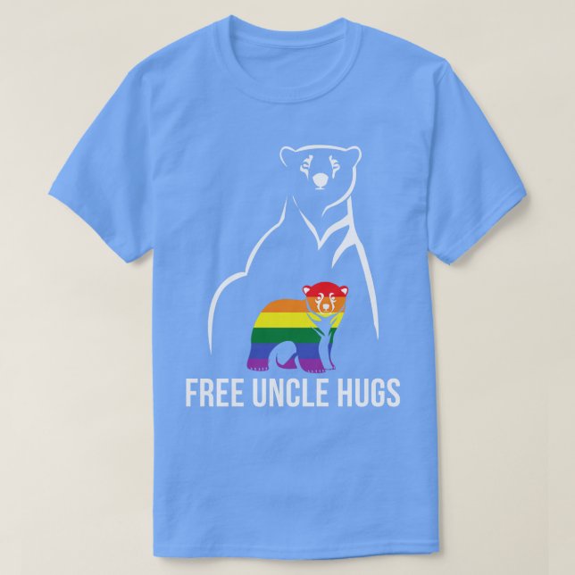 Camiseta Tio Livre Abraços Orgulho gay LGBT Homens Arco-Íri (Frente do Design)
