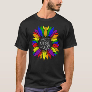 Camiseta Tio Livre Hugs Lgbt Rainbow Daisy Flower Gay Prid