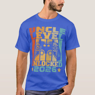 Camiseta Tio Nível Desbloqueado 2026 Anúncio de Bebê Tio
