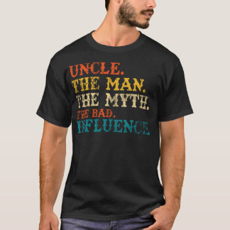 Camiseta Tio O Homem O Mito A Má Influência Retro Vin