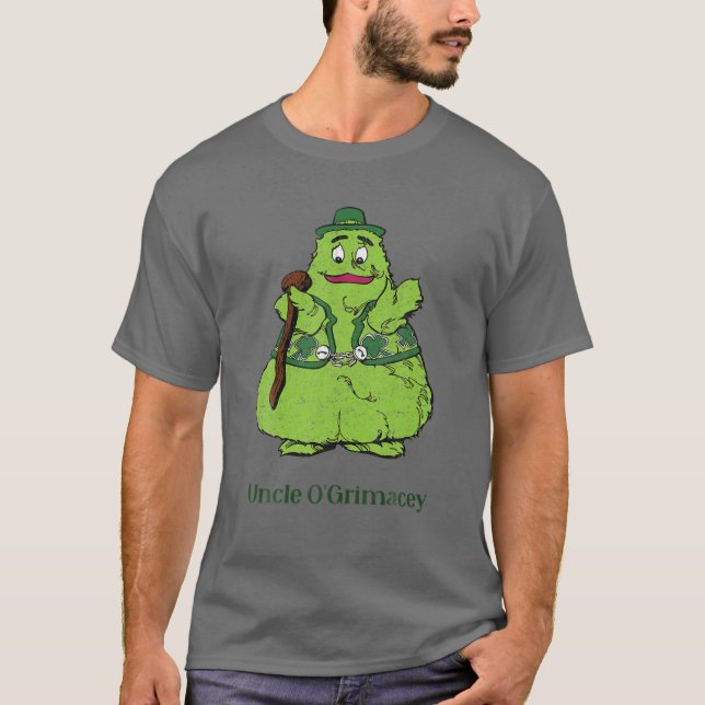 Camiseta Tio O'grimacey Irish Retro Toys Patrão de Comida R (Frente)