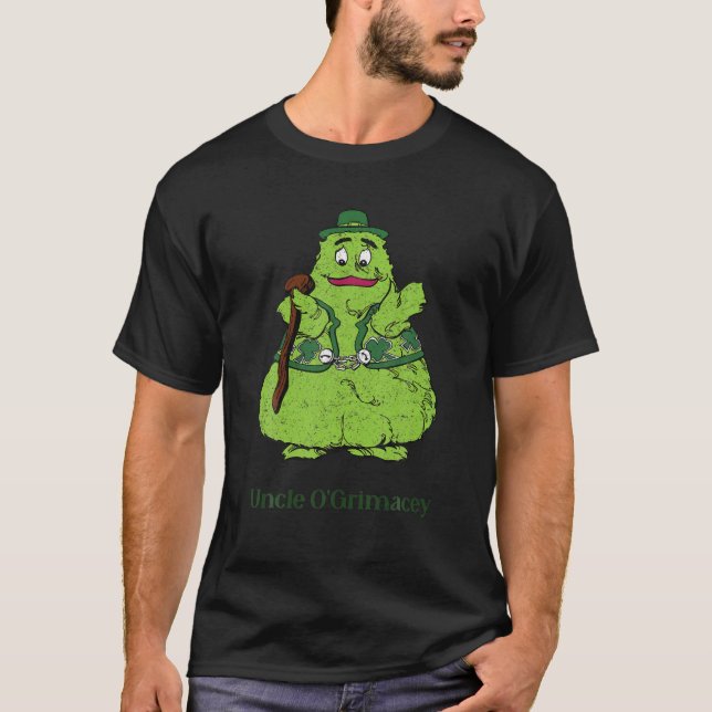 Camiseta Tio O'grimacey Irish Retro Toys Patrão de Comida R (Frente)