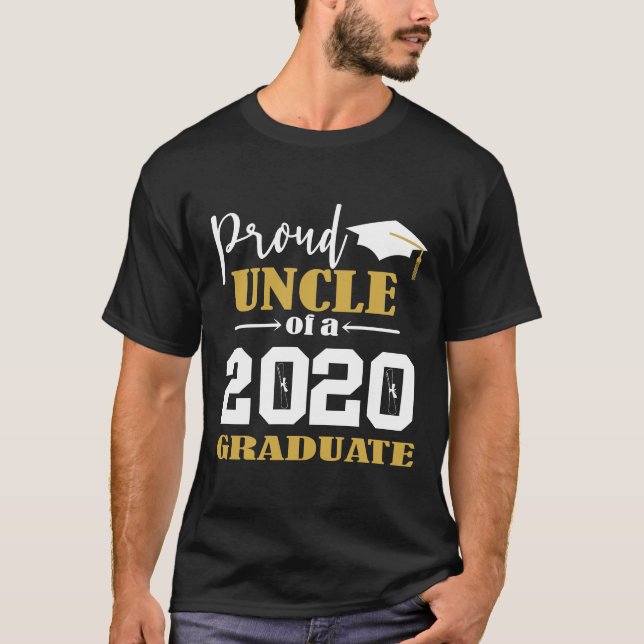 Camiseta Tio orgulhoso de um Formando branco 2020 (Frente)