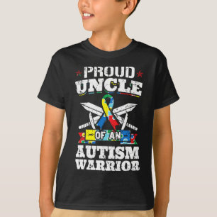 Camiseta Tio Orgulhoso De Um Guerreiro Autismo Awarenes Aut