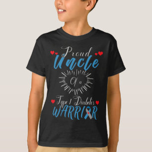 Camiseta Tio Orgulhoso De Um Guerreiro De Diabetes Tipo 1