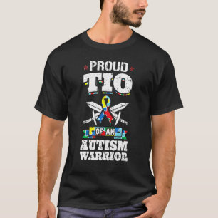 Camiseta Tio Orgulhoso De Um Guerreiro Do Autismo Fita De C