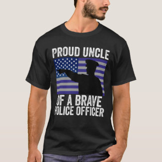 Camiseta Tio Orgulhoso de um Menino Oficial de Polícia Cora