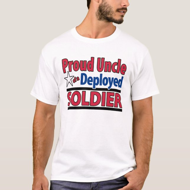 Camiseta Tio orgulhoso de um soldado distribuído com nome (Frente)