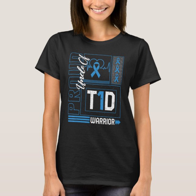 Camiseta Tio Orgulhoso Do Guerreiro T1d Diabetes Awarene (Frente)