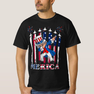 Camiseta Tio Patriótico Sam Dabbing 4 de julho