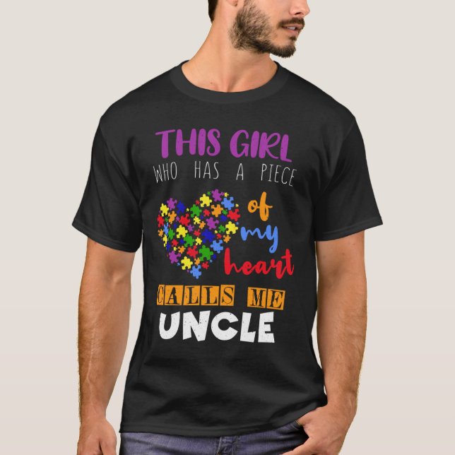 Camiseta Tio Piece Girl Quebra-cabeça Autismo Sensibilizaçã (Frente)