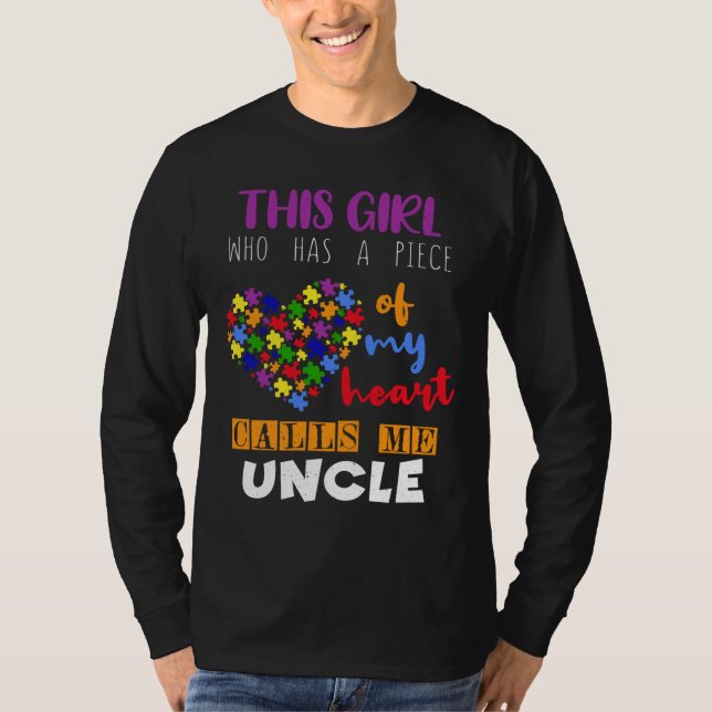 Camiseta Tio Piece Girl Quebra-cabeça Autismo Sensibilizaçã (Frente)