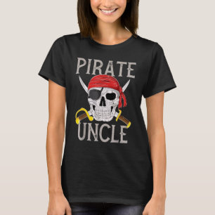 Camiseta Tio Pirata Bandeira Jolly Roger Crânio Família Pir