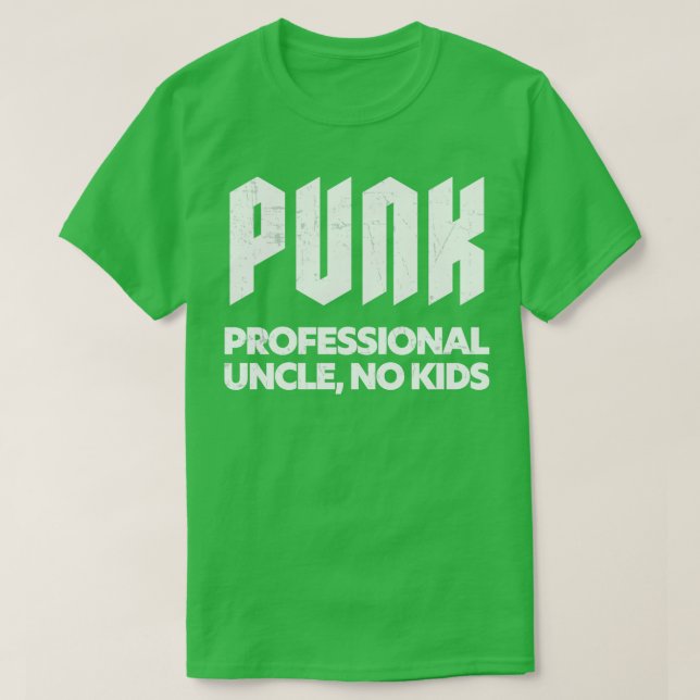 Camiseta Tio Profissional de Punk Sem Crianças Punk Rock De (Frente do Design)