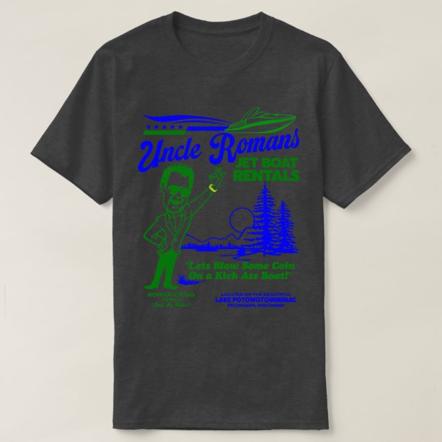 Camiseta Tio Romans Jet Boat Rentals (Frente do Design)
