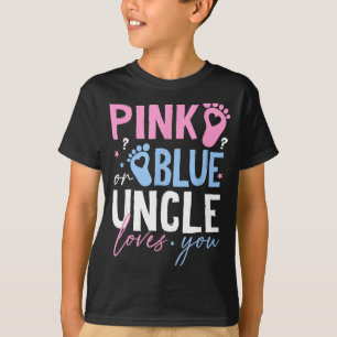 Camiseta Tio rosa ou azul ama a revelação do sexo tio novo