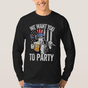 Camiseta Tio Sam 4 de julho Homens Mulheres Americanas Band