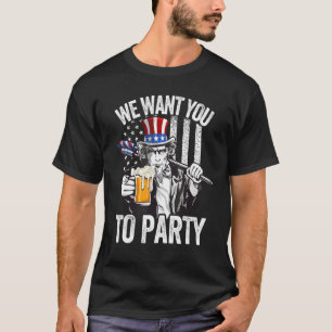 Camiseta Tio Sam 4 de julho Homens Mulheres Americanas Band