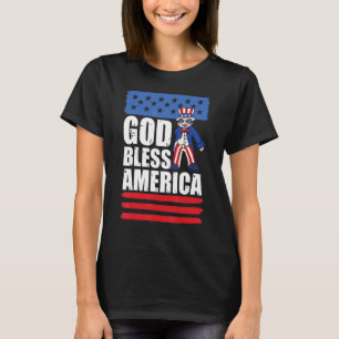 Camiseta Tio Sam 4 de julho Patriot Deus abençoe A
