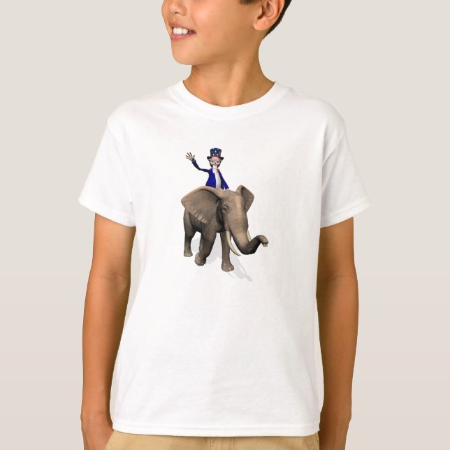 Camiseta Tio Sam Andando Em Elefante (Frente)