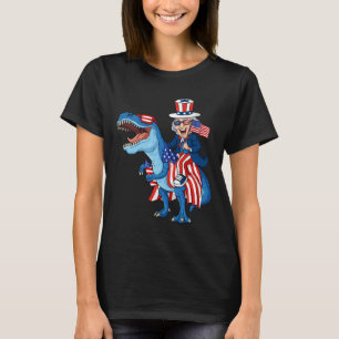 Camiseta Tio Sam Andando No Rex 4 De Julho Meninas Crianças