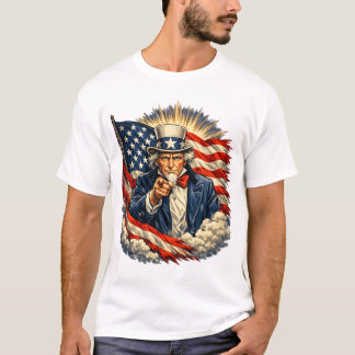 Camiseta Tio Sam Apontando com a Bandeira Americana – Estil