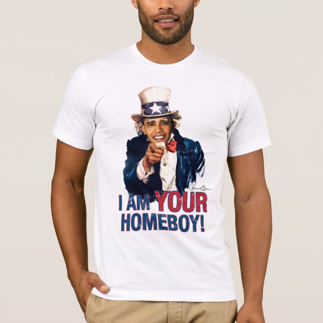 Camiseta Tio Sam - Barack Obama é meu ficar em casa (Frente)