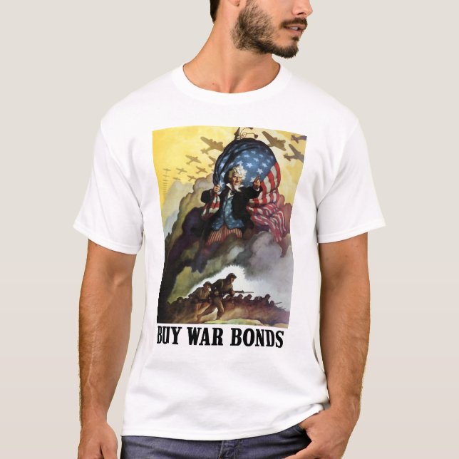 Camiseta Tio Sam -- Compre ligações de guerra (Frente)