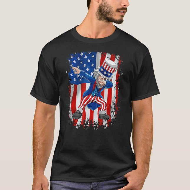 Camiseta Tio Sam Dab Dance 4 de julho (Frente)