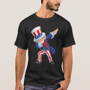 Camiseta Tio Sam Dabbing 4 de Julho Crianças Meninos Homens