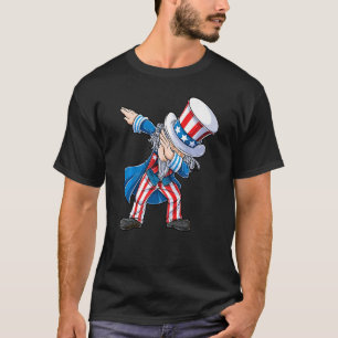 Camiseta Tio Sam Dabbing 4 De Julho Crianças Meninos Homens