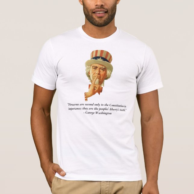 Camiseta Tio Sam e citações por George Washington (Frente)