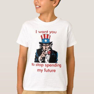 Camiseta tio Sam, eu quero-o, parar de passar meu futuro