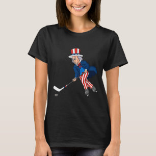Camiseta Tio Sam Hockey 4 De Julho Meninos Patrióticos T