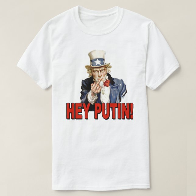 Camiseta Tio Sam Middle Finger Ei Putin (Frente do Design)