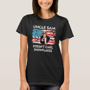 Camiseta Tio Sam não se importa com flocos de neve bandeira